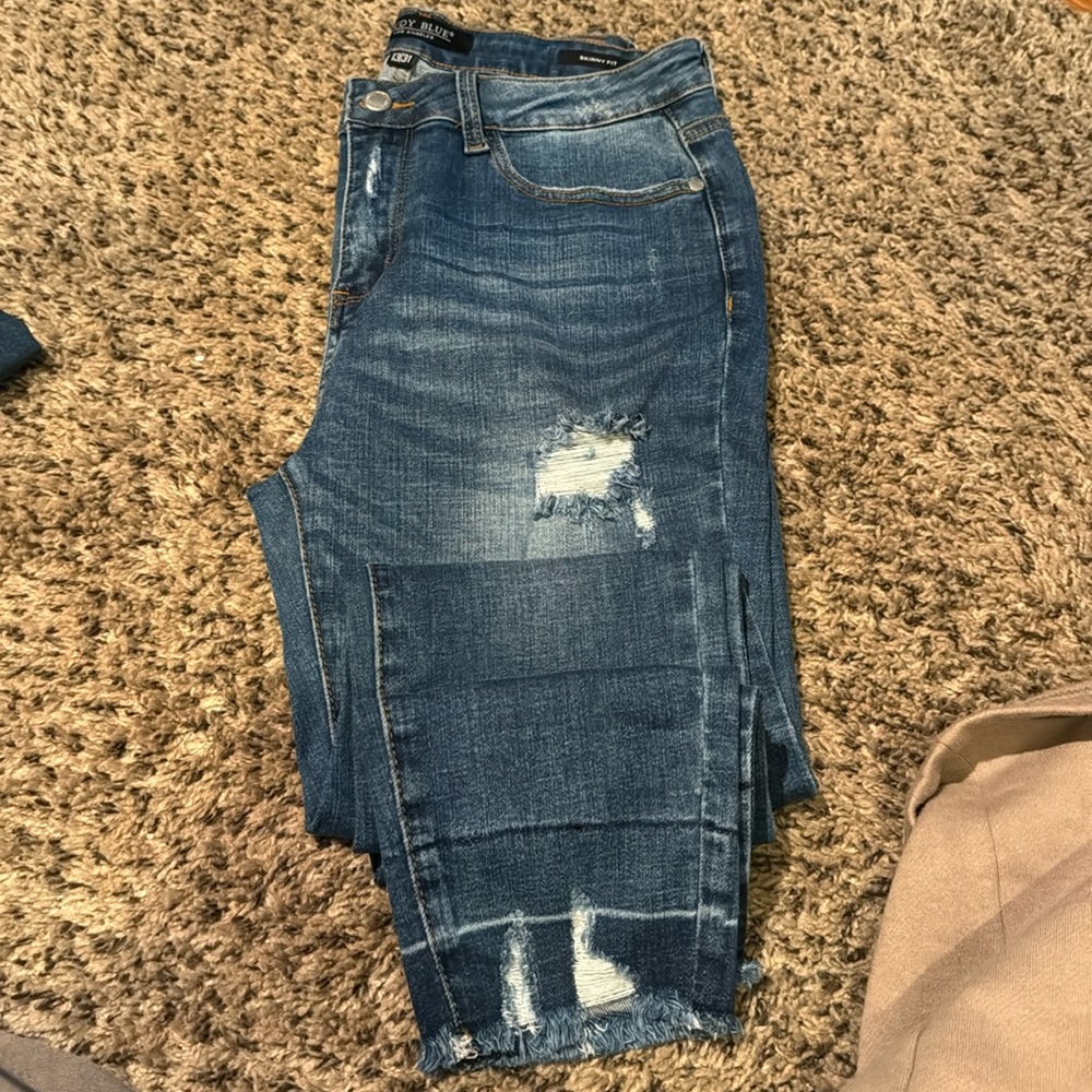 Judy Blue Raw Hem Skinny Jeans 13/31